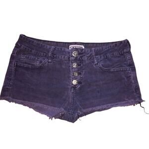 Roxy Junior 5 Corduroy Purple Button Front Cut Off Shorts